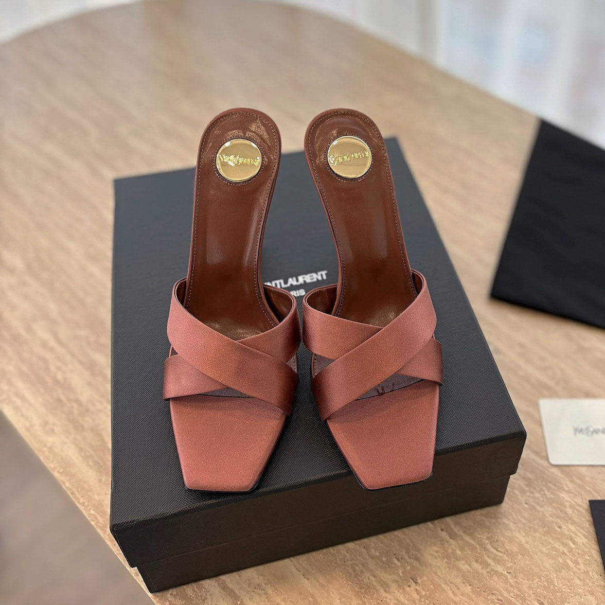 Y opyum mules in satin crepe 1825022002