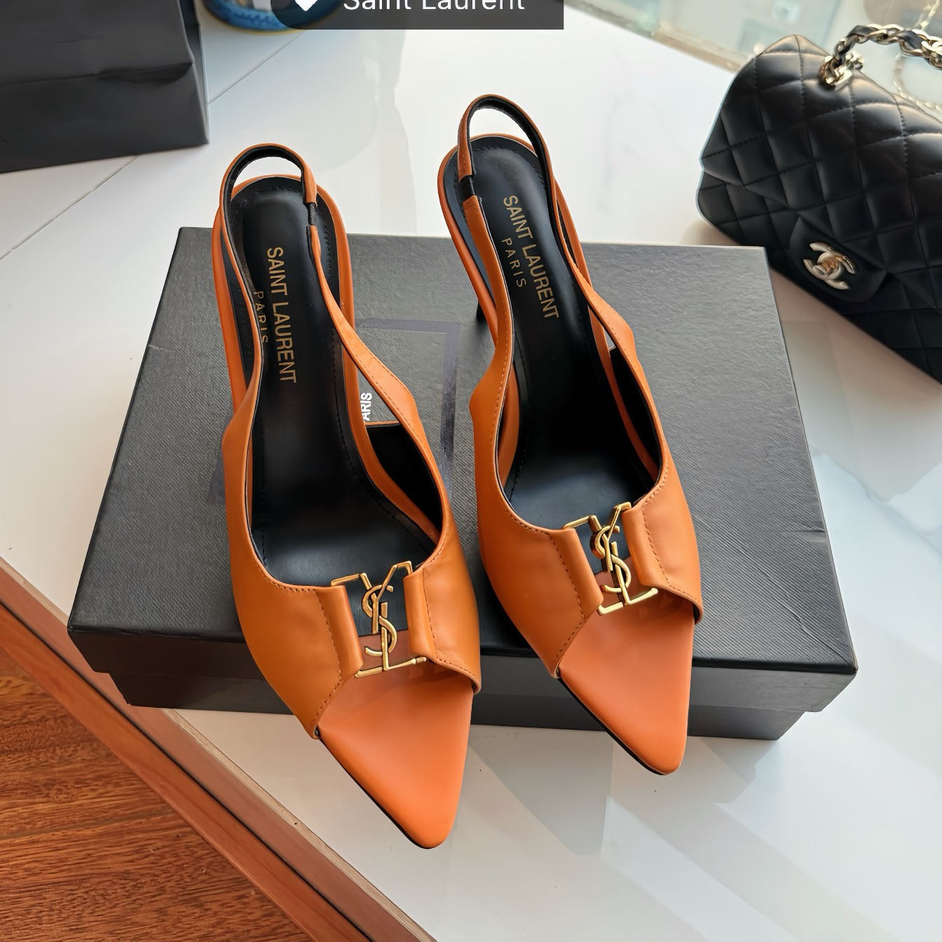 Y Leather slingback pumps 1825022001