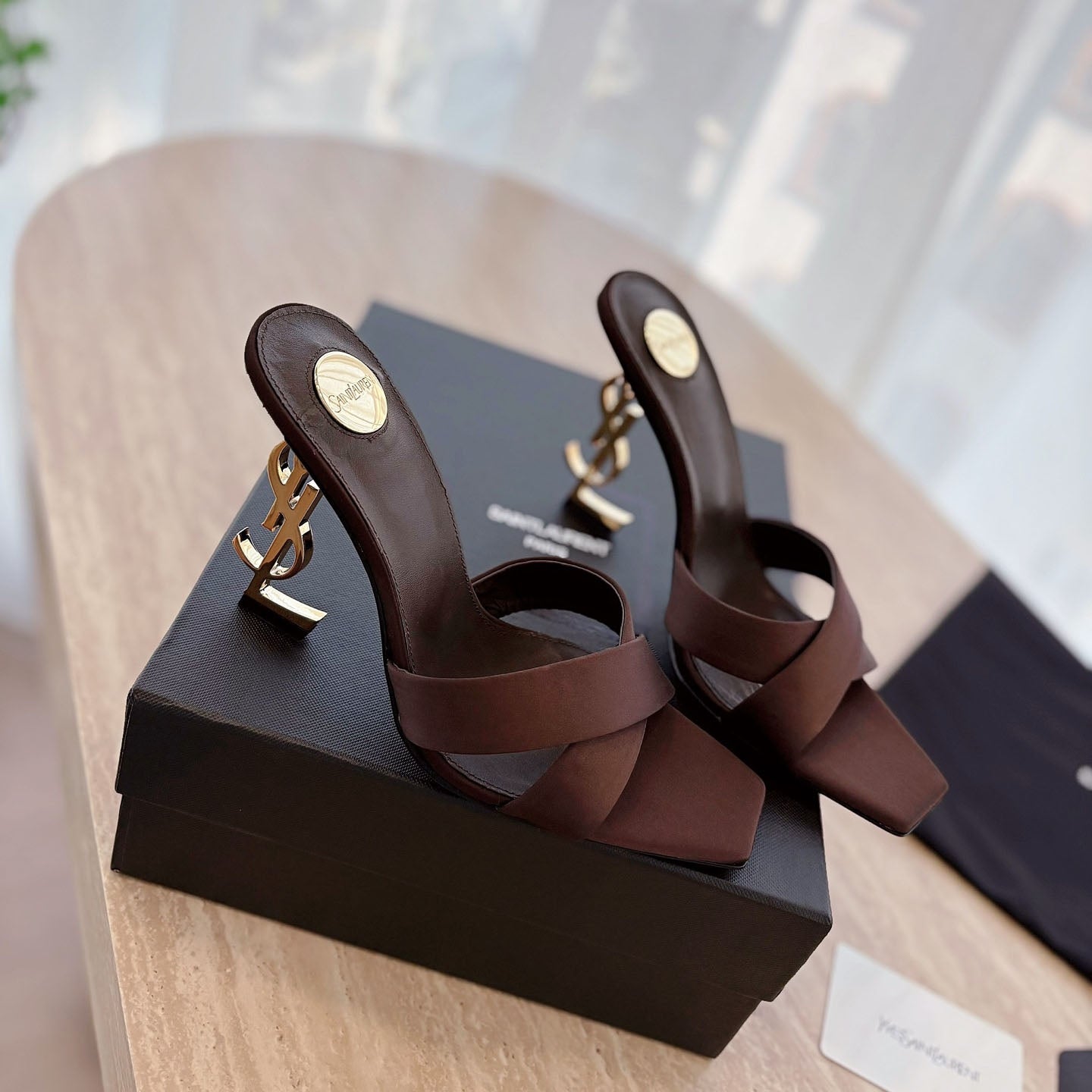 Y opyum mules in satin crepe 1825022002