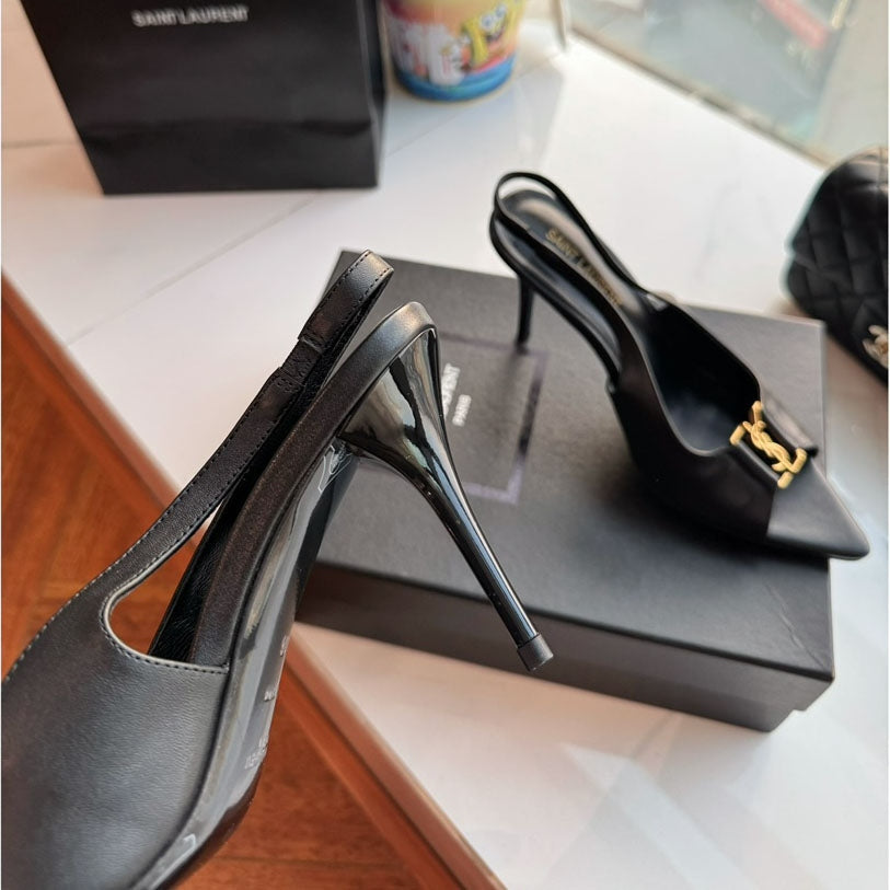 Y Leather slingback pumps 1825022001