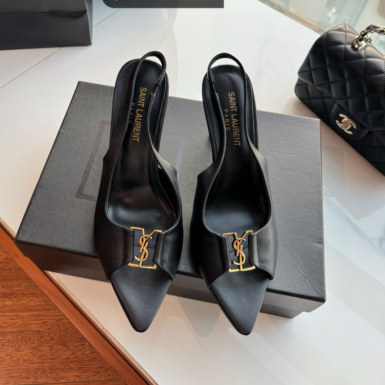 Y Leather slingback pumps 1825022001