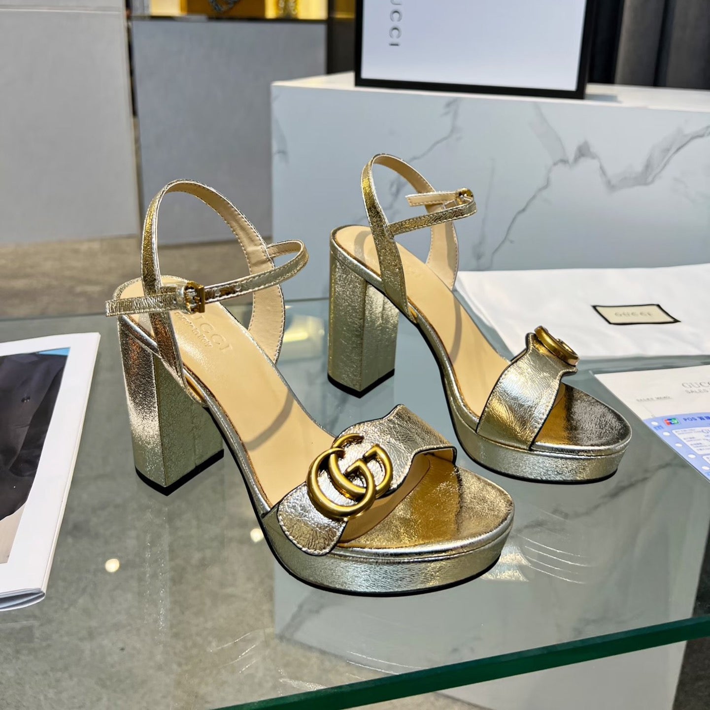 Versatile G buckle high-heeled sandals 1824061301