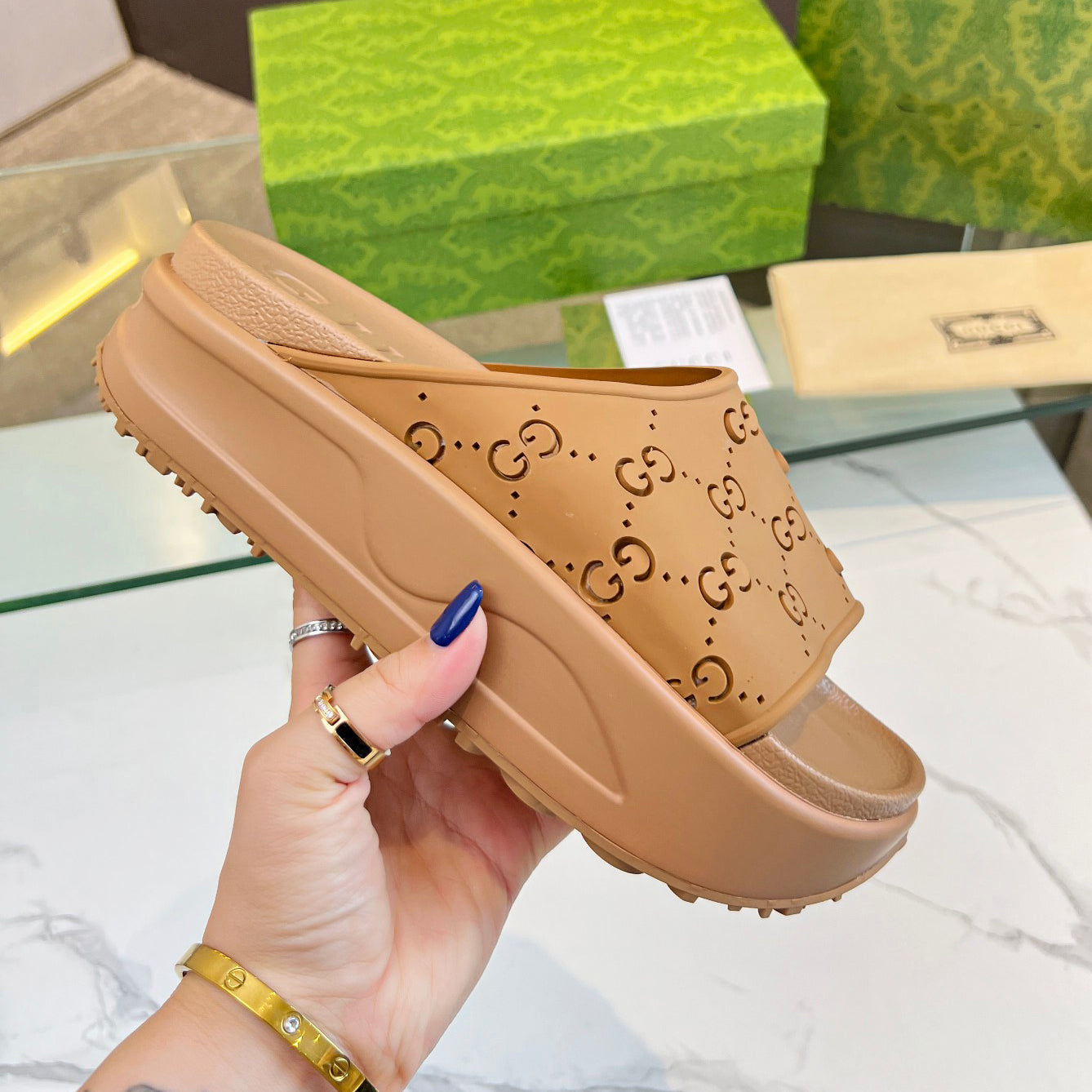 G logo ice cream platform slippers XC16061203