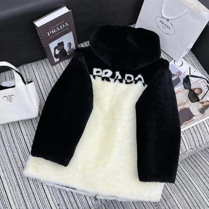 PR autumn and winter contrast color hooded jacket (double-sided) 1824101201