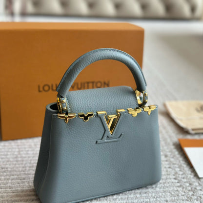 Mini Capucines Metallic Flower Trim Handbag 1824042605