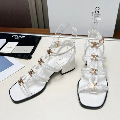 New fashion old flower thick slope heel sandals 1025051405