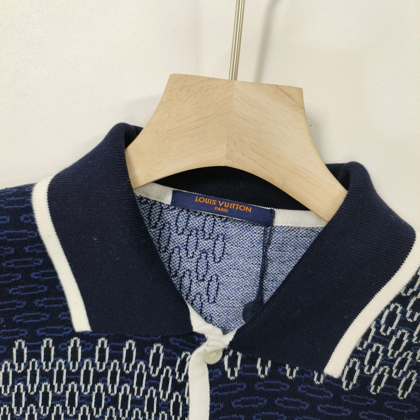 LV  Checkerboard mercerized cotton knitted short sleeves 1825022817