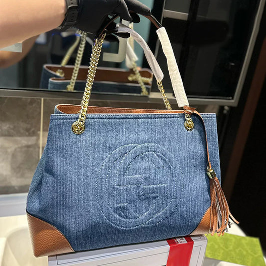 New Denim Tassel Tote Bag 1024101020