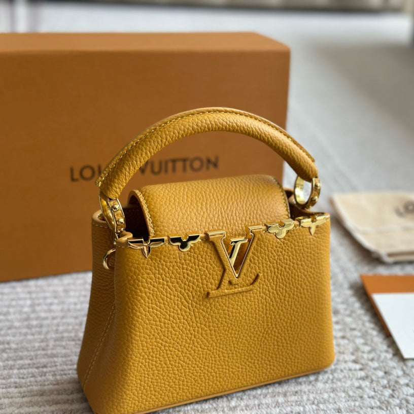 Mini Capucines Metallic Flower Trim Handbag 1824042605