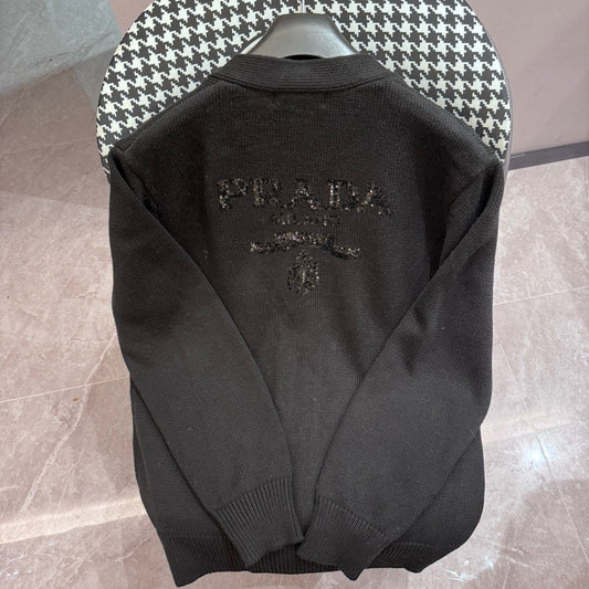 PR V-neck knitted cardigan 1824091806