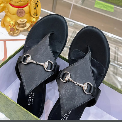 New Fashion Leather G logo Women's SlippersXC052024020701