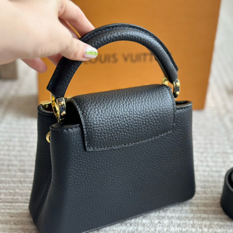 Mini Capucines Metallic Flower Trim Handbag 1824042605