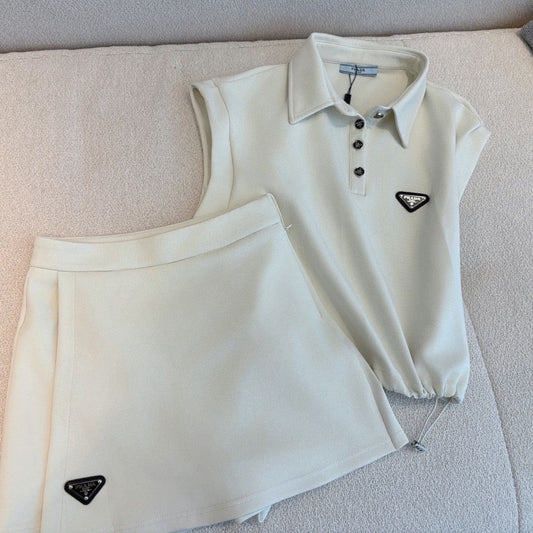 PR Sleeveless top + short skirt set 1825052009