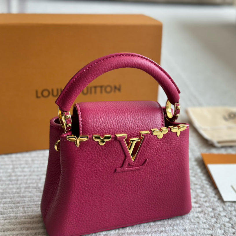 Mini Capucines Metallic Flower Trim Handbag 1824042605