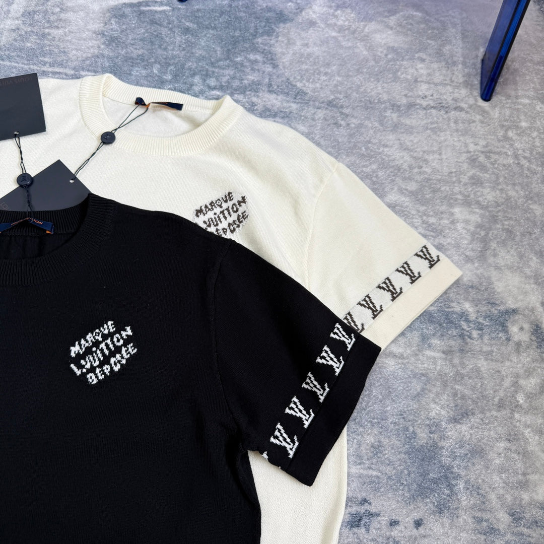 LV  Knitted short-sleeved T-shirt unisex 1825052209