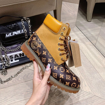 New fashion printed couple's short boots 1024101707