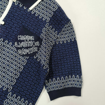 LV  Checkerboard mercerized cotton knitted short sleeves 1825022817