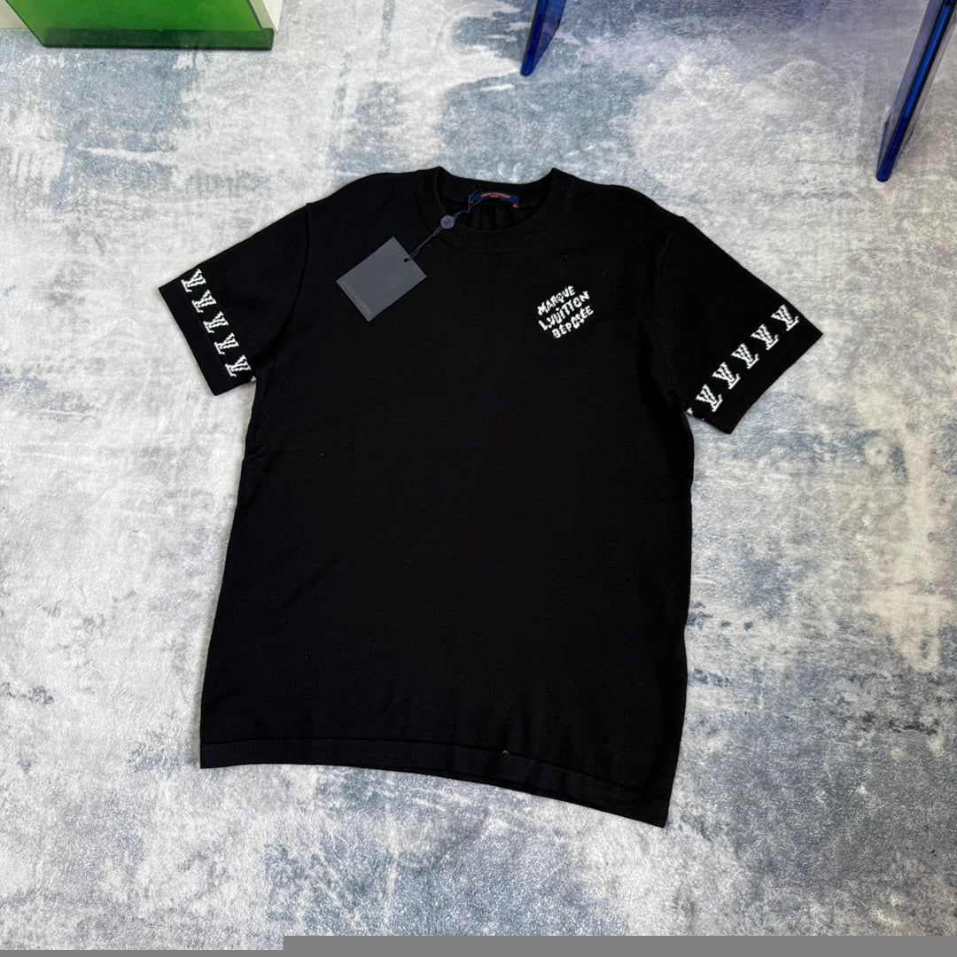 LV  Knitted short-sleeved T-shirt unisex 1825052209