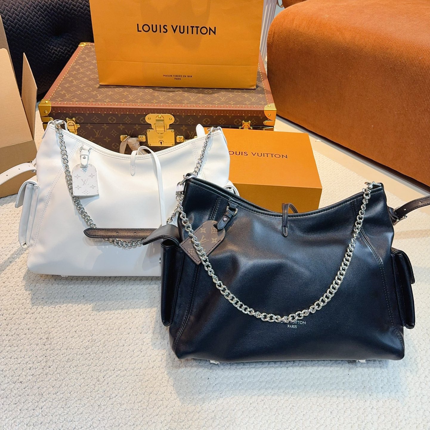 High-end black carryall tote bag 1824032203