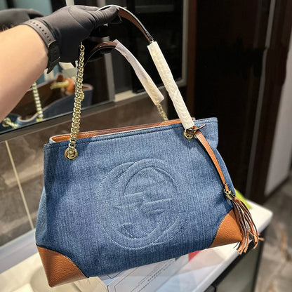 New Denim Tassel Tote Bag 1024101020