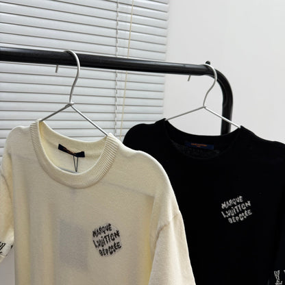 LV  Knitted short-sleeved T-shirt unisex 1825052209