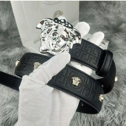New style cowhide Medusa rivet belt 1824011002
