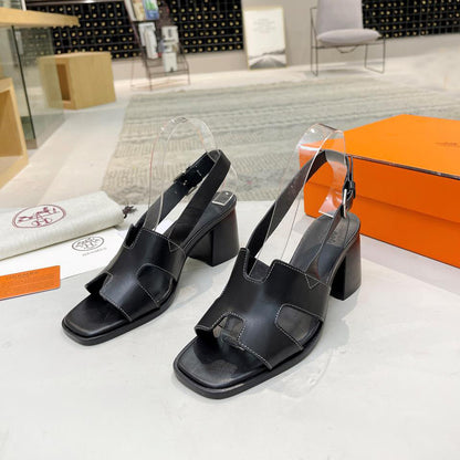 Fashionable square toe high heel sandals 1824040705