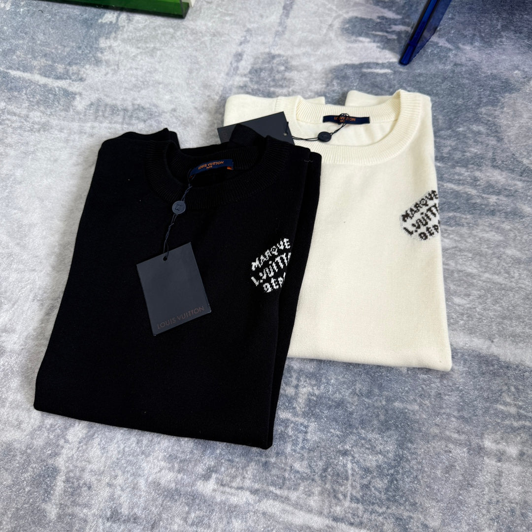 LV  Knitted short-sleeved T-shirt unisex 1825052209