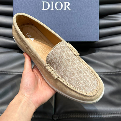Classic printed canvas embellished men's casual loafers 1824042201