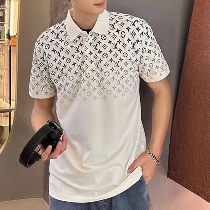 New Fashion Gradient Printed Polo Short Sleeves 1024032138