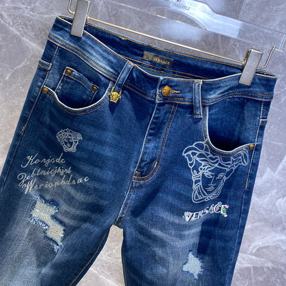 Men's new straight through casual jeans 1025011604