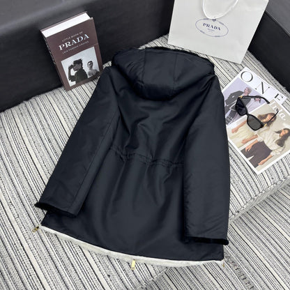 PR autumn and winter contrast color hooded jacket (double-sided) 1824101201