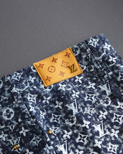 all over print jacquard jeans XC0823102304