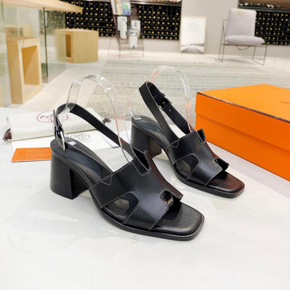 Fashionable square toe high heel sandals 1824040705