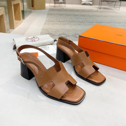 Fashionable square toe high heel sandals 1824040705