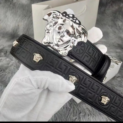 New style cowhide Medusa rivet belt 1824011002