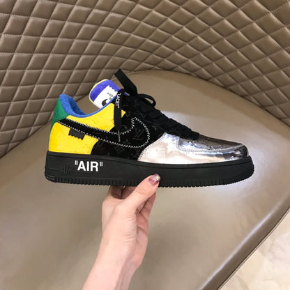 Tripartite Joint Bright Leather Embossed Contrast Color Sneakers XC1623071703