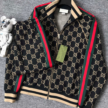 New men's black and red stitching pattern all-match fashion casual suit