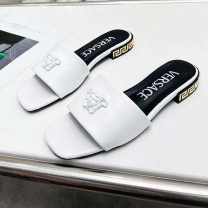 Classic Fashion Comfortable Head Flat Square Large Size Slippers 1024040207