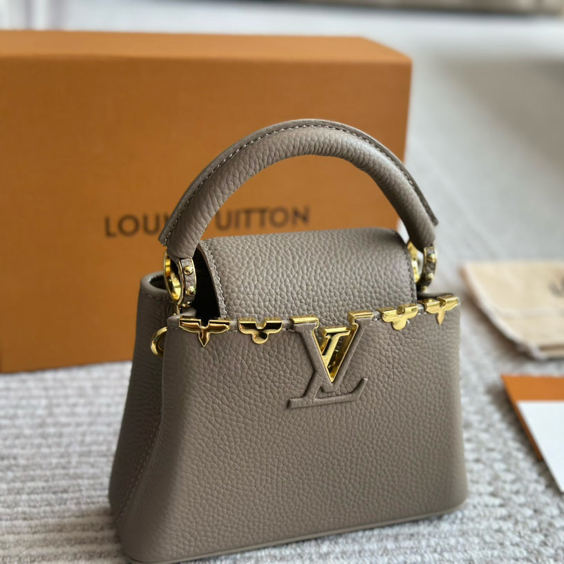 Mini Capucines Metallic Flower Trim Handbag 1824042605