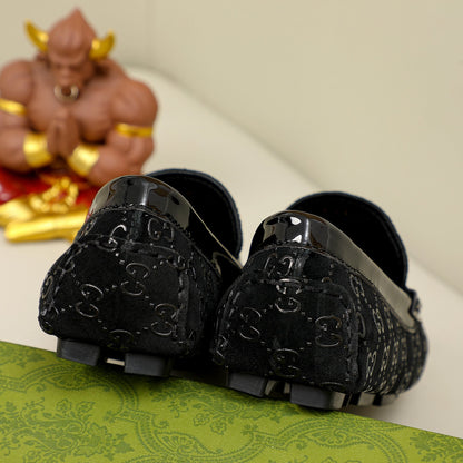 G fashion all-black printed slip-ons 0724091402