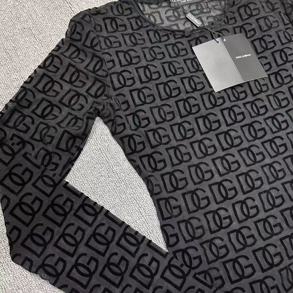 Low Neck Outer Wear Thin Mesh Hollow Base Shirt 1024032127