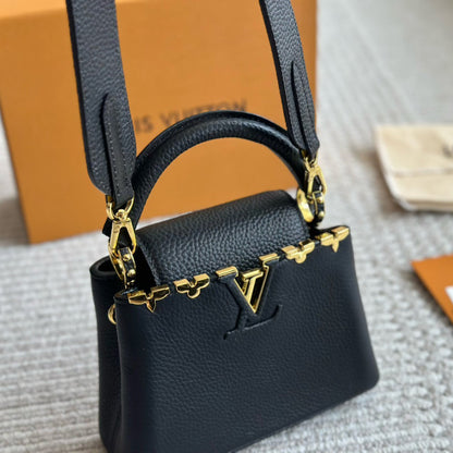 Mini Capucines Metallic Flower Trim Handbag 1824042605