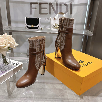 FD Round toe leather Delfina boots 1824111503