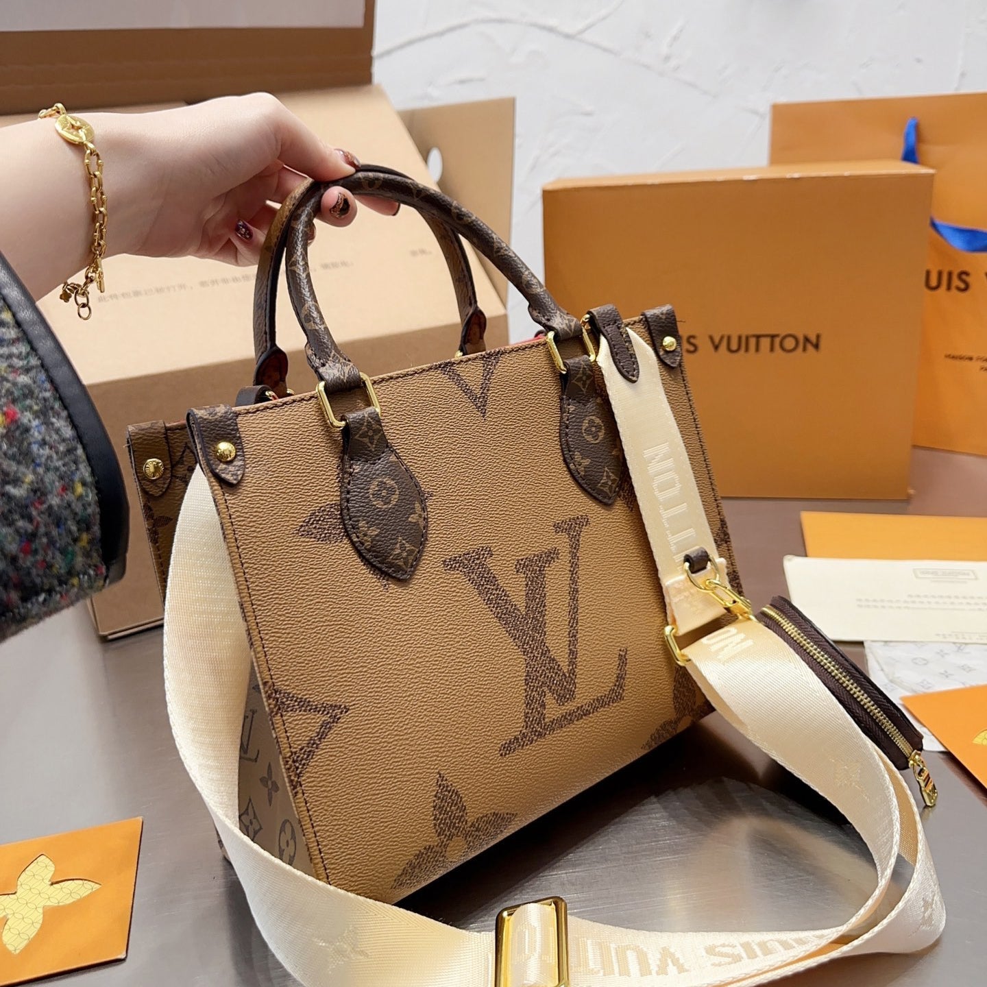 New Double Color Matching Tote Bag Small XC16060304