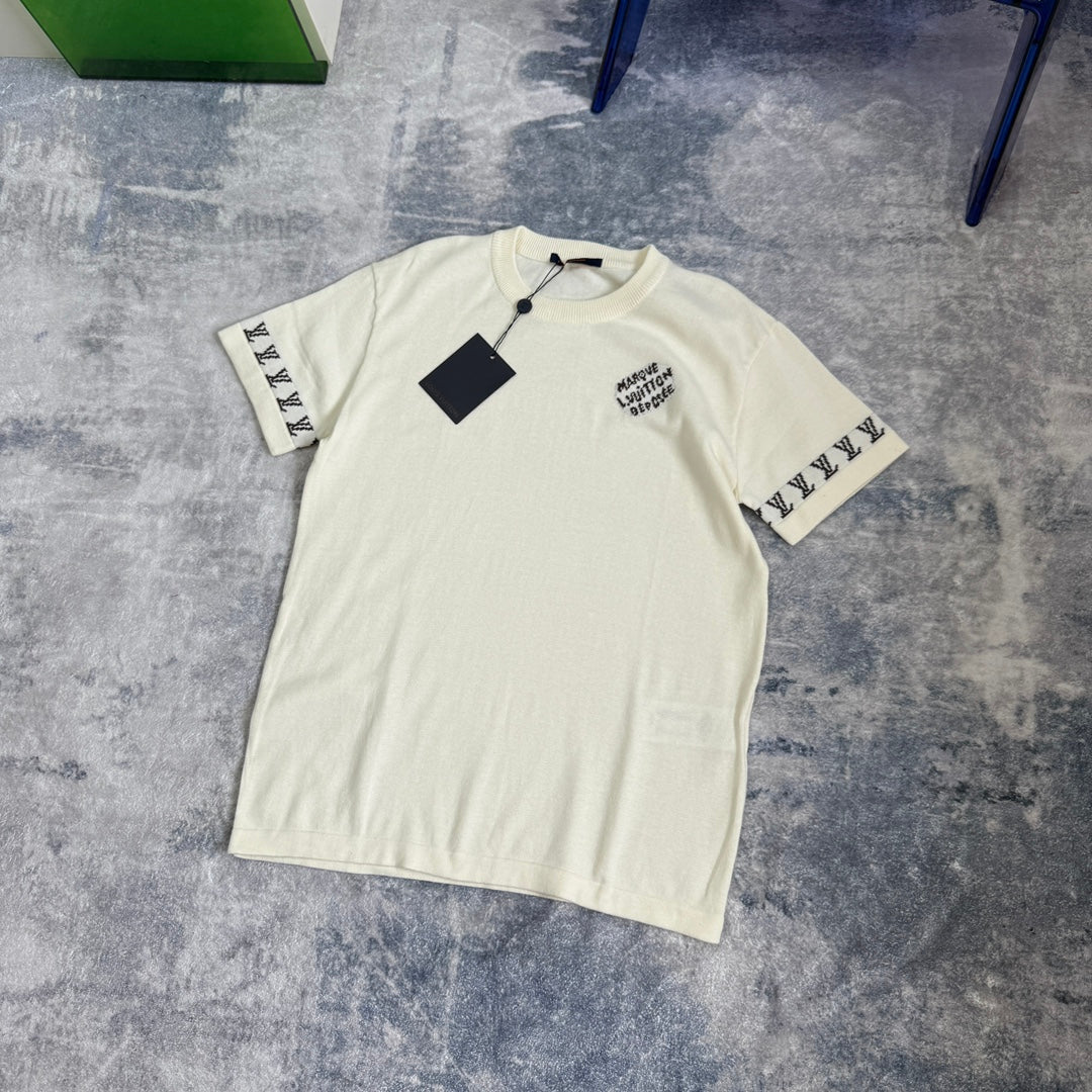 LV  Knitted short-sleeved T-shirt unisex 1825052209