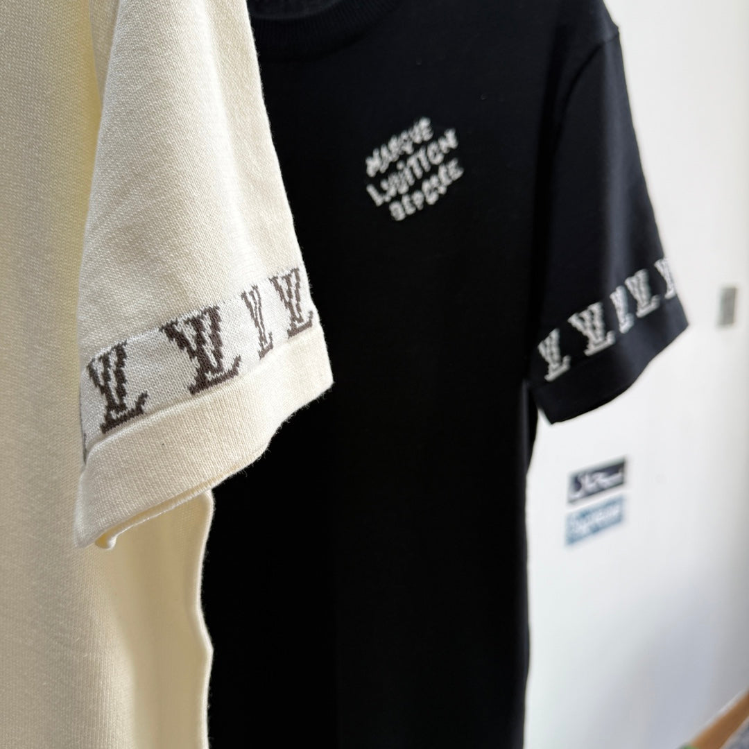 LV  Knitted short-sleeved T-shirt unisex 1825052209