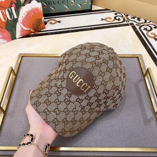 Luxury Fashion Brand Print Brown Baseball Cap