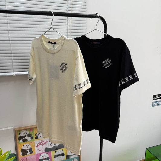 LV  Knitted short-sleeved T-shirt unisex 1825052209