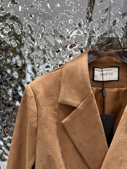 G Embossed suede blazer 1825090801